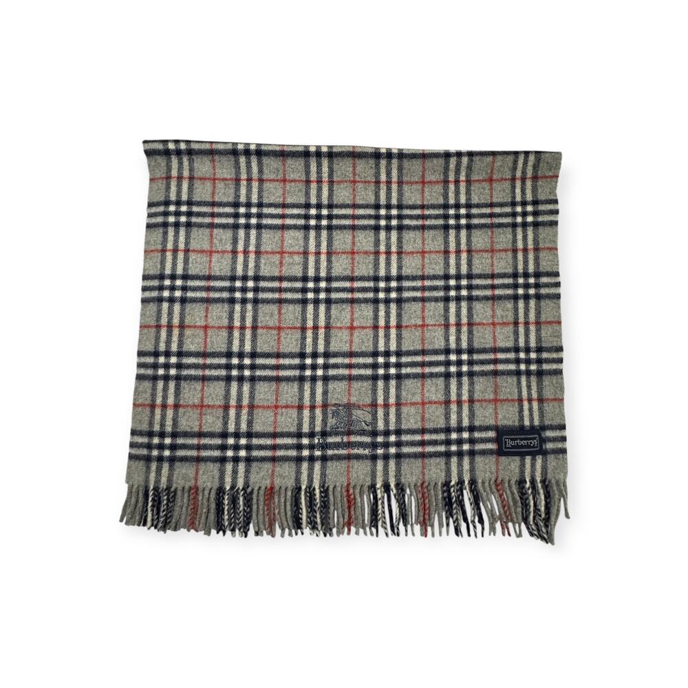 🔴 Burberry Blanket Shawl Scarf - Burberrys Nova Check Grey